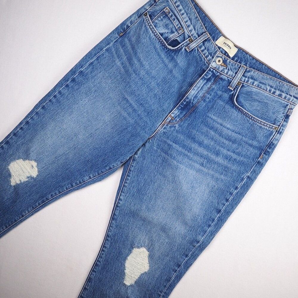 Baldwin Therese Baltic High Rise Distressed Jeans Womens 30x28 Straight Made USA